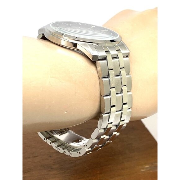 Bulova Men's Watch 96B338 Quartz Blue Dial Date Silver Stainless Steel 40mm - Picture 11 of 13